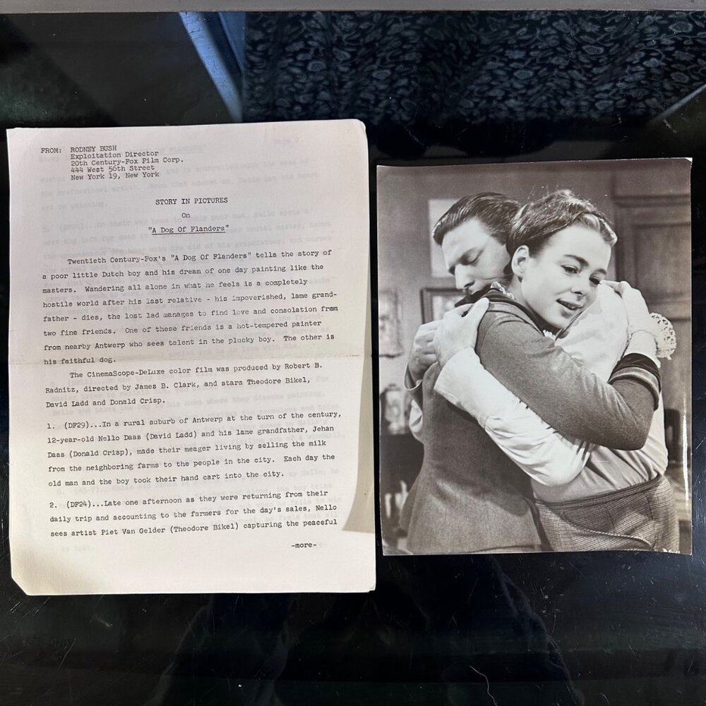 Vintage 1959 "A Dog Of Flanders" Fan Biography & Movie Stills Set Twentieth Cent - Picture 6 of 6